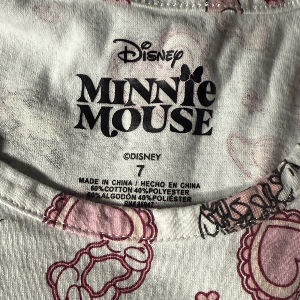 Disney Minnie Mouse Pink and White Tee - Picture 2 of 3
